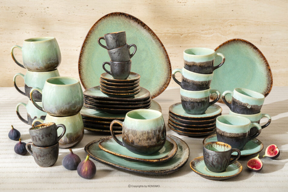 PRIMA Zestaw kawowo-śniadaniowy 6 os. (42 el.) szałwiowy szałwiowy - zdjęcie 1