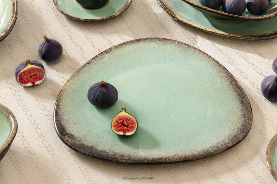 PRIMA Zestaw obiadowy ręcznie szkliwiony 2os. (6 el.) szałwiowy szałwiowy - zdjęcie 11