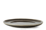 Talerz obiadowy z ceramiki w stylu rustykalnym brązowy/szary/beżowy