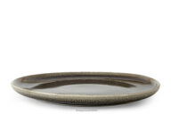 Talerz deserowy z ceramiki w stylu rustykalnym brązowy/szary/beżowy
