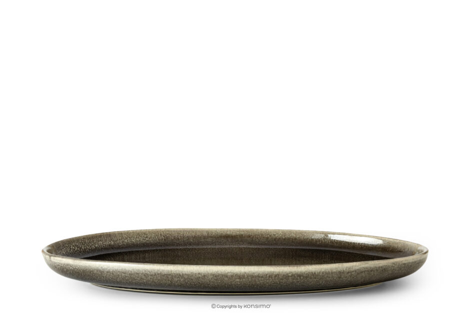 EDA Półmisek z ceramiki w stylu rustykalnym brązowy/szary/beżowy brązowy/szary/beżowy - zdjęcie 0