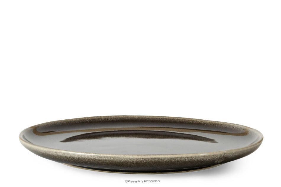 EDA Talerz obiadowy 6 szt. z ceramiki w stylu rustykalnym brązowy/szary/beżowy brązowy/szary/beżowy - zdjęcie 2