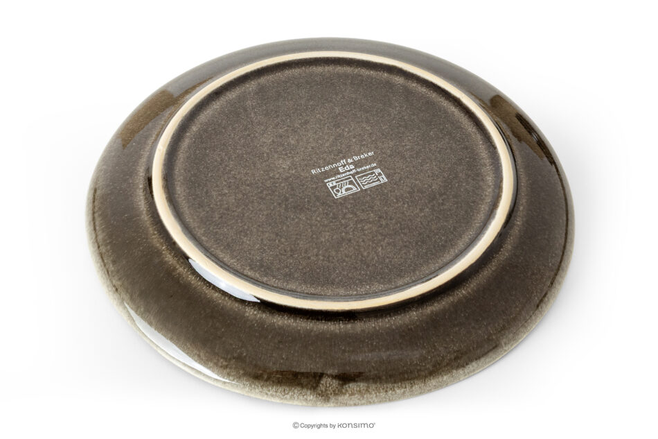 EDA Talerz deserowy 6 szt. z ceramiki w stylu rustykalnym brązowy/szary/beżowy brązowy/szary/beżowy - zdjęcie 5