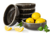 Miska 6 szt. z ceramiki w stylu rustykalnym brązowy/szary/beżowy