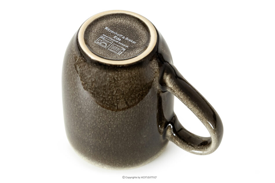 EDA Kubek 6 szt. z ceramiki w stylu rustykalnym brązowy/szary/beżowy brązowy/szary/beżowy - zdjęcie 4