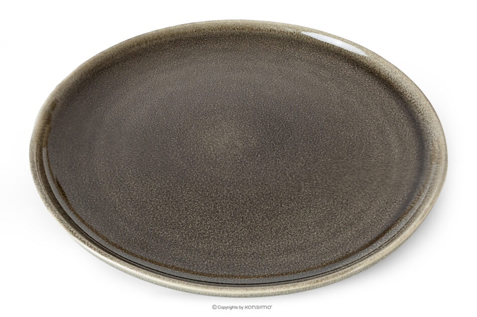 EDA Zestaw obiadowy 6 os. (32 el.) z ceramiki w stylu rustykalnym brązowy/szary/beżowy brązowy/szary/beżowy - zdjęcie 2