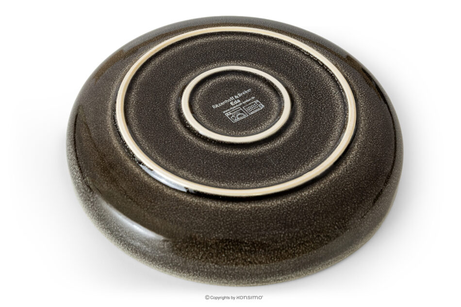 EDA Zestaw obiadowy 6 os. (32 el.) z ceramiki w stylu rustykalnym brązowy/szary/beżowy brązowy/szary/beżowy - zdjęcie 7