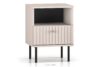 DROMA Wąski elegancki stolik nocny w kolorze kremowym kremowy - zdjęcie 1