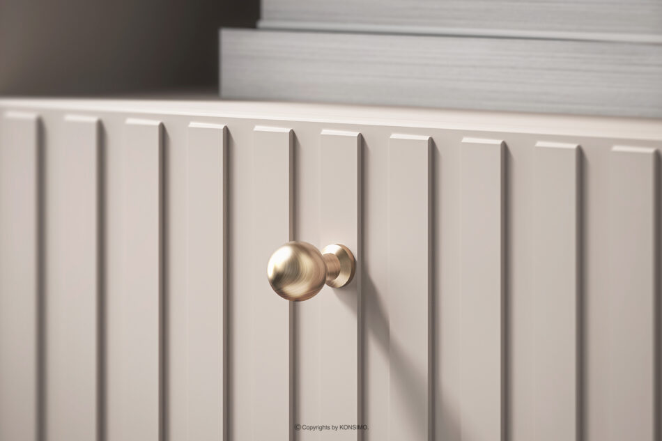 DROMA Wąski elegancki stolik nocny w kolorze kremowym kremowy - zdjęcie 5