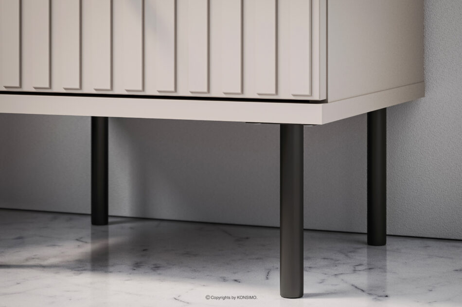 DROMA Wąski elegancki stolik nocny w kolorze kremowym kremowy - zdjęcie 6