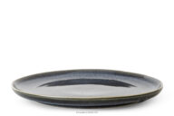 Talerz obiadowy z ceramiki w stylu rustykalnym niebieski/szary/beżowy