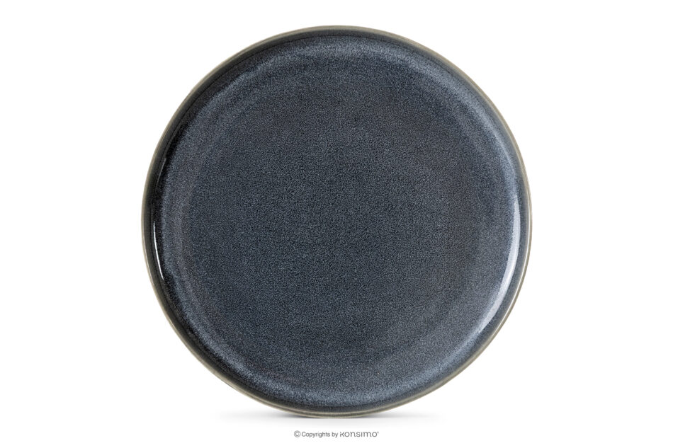 EDA Talerz obiadowy z ceramiki w stylu rustykalnym niebieski/szary/beżowy niebieski/szary/beżowy - zdjęcie 4