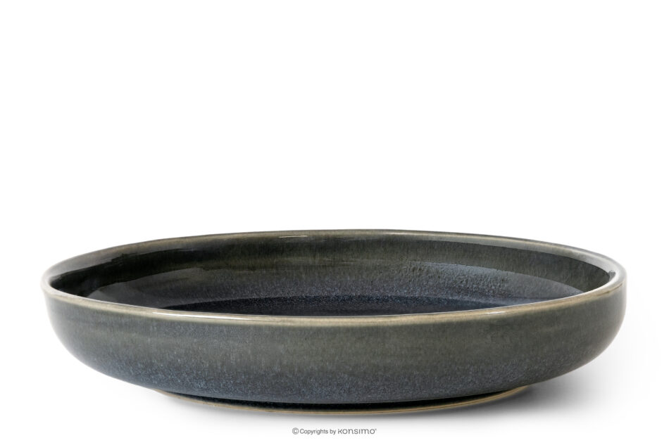 EDA Talerz głęboki z ceramiki w stylu rustykalnym niebieski/szary/beżowy niebieski/szary/beżowy - zdjęcie 0