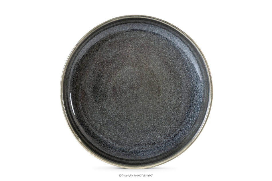 EDA Talerz głęboki z ceramiki w stylu rustykalnym niebieski/szary/beżowy niebieski/szary/beżowy - zdjęcie 4