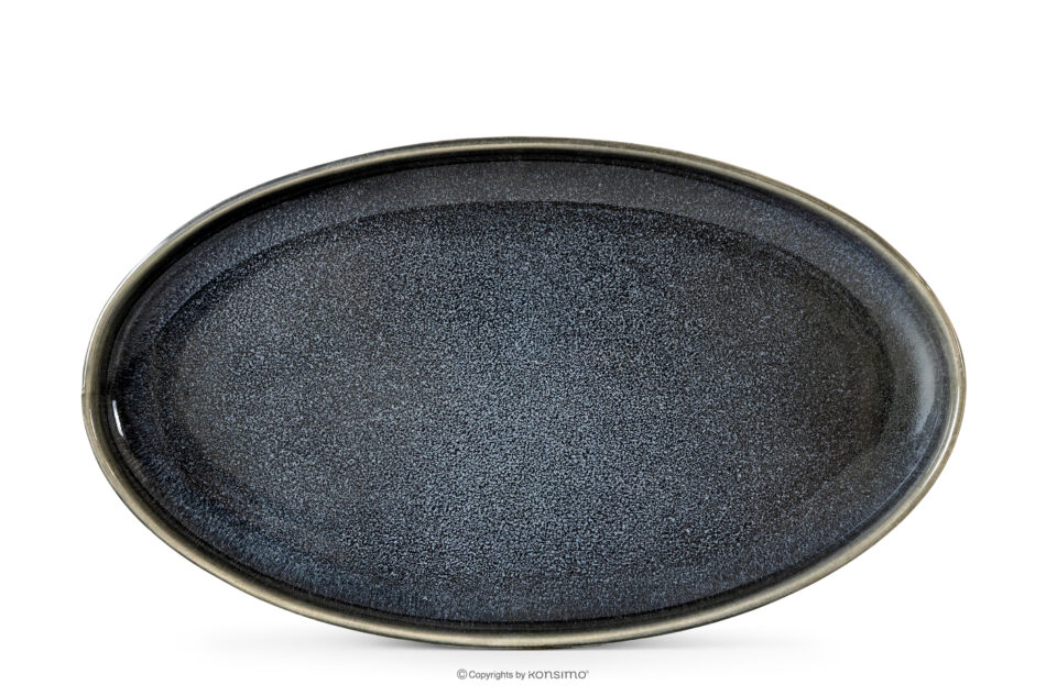 EDA Półmisek z ceramiki w stylu rustykalnym niebieski/szary/beżowy niebieski/szary/beżowy - zdjęcie 4