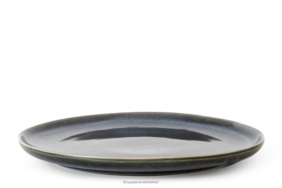 EDA Talerz obiadowy 6 szt. z ceramiki w stylu rustykalnym niebieski/szary/beżowy niebieski/szary/beżowy - zdjęcie 2