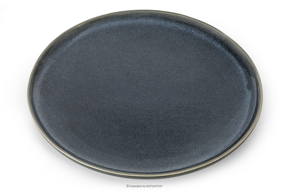 EDA Talerz obiadowy 6 szt. z ceramiki w stylu rustykalnym niebieski/szary/beżowy niebieski/szary/beżowy - zdjęcie 3