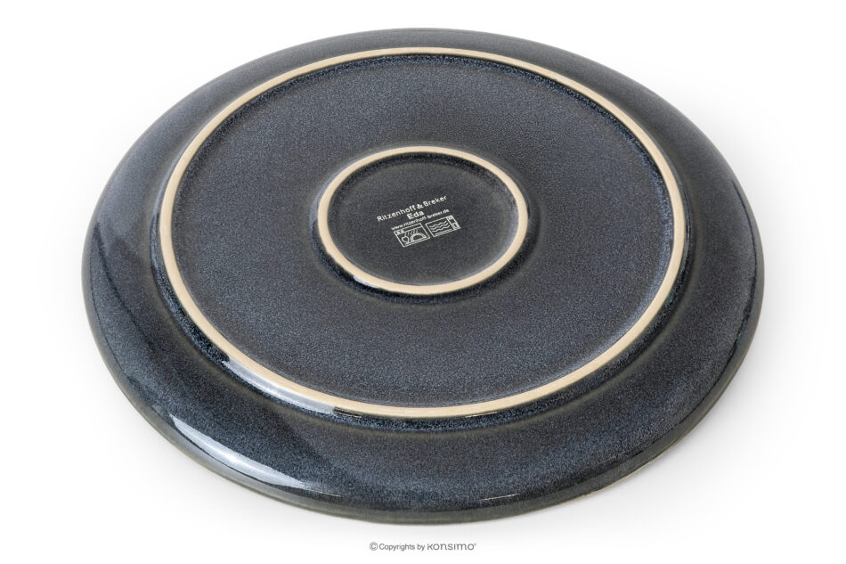 EDA Talerz obiadowy 6 szt. z ceramiki w stylu rustykalnym niebieski/szary/beżowy niebieski/szary/beżowy - zdjęcie 4