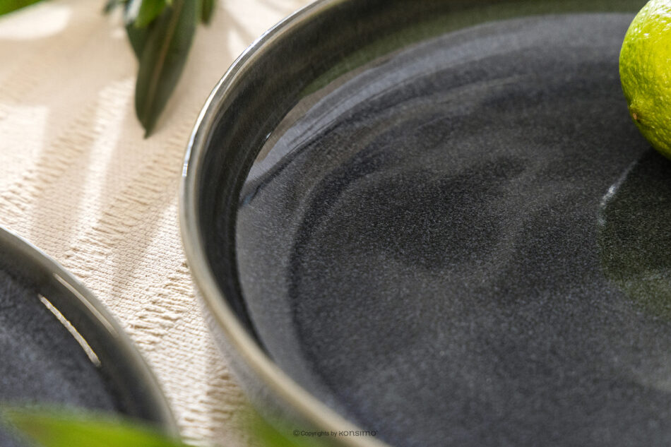 EDA Talerz głęboki 6 szt. z ceramiki w stylu rustykalnym niebieski/szary/beżowy niebieski/szary/beżowy - zdjęcie 8