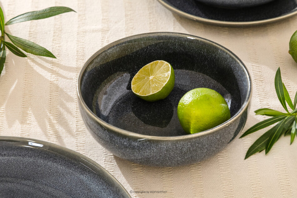 EDA Miska 6 szt. z ceramiki w stylu rustykalnym niebieski/szary/beżowy niebieski/szary/beżowy - zdjęcie 5