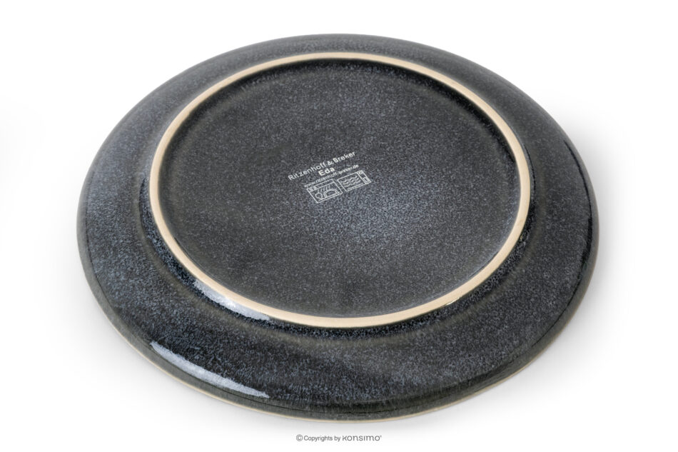 EDA Zestaw obiadowy 6 os. (30 el.) z ceramiki w stylu rustykalnym niebieski/szary/beżowy niebieski/szary/beżowy - zdjęcie 5