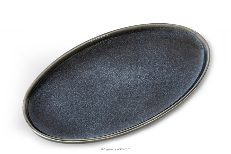 EDA Zestaw obiadowy 6 os. (32 el.) z ceramiki w stylu rustykalnym niebieski/szary/beżowy niebieski/szary/beżowy - zdjęcie 12