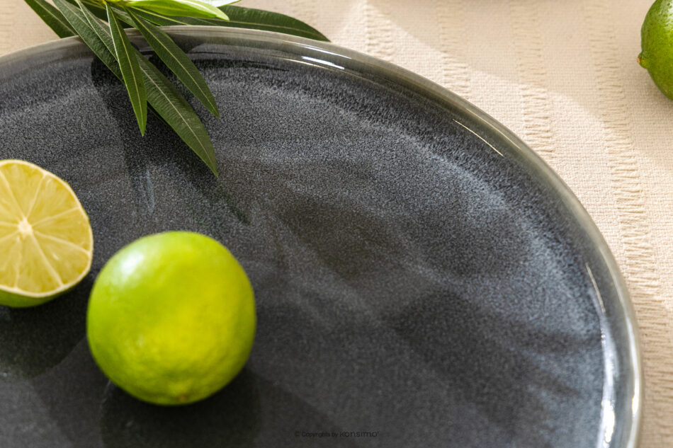 EDA Zestaw obiadowy 6 os. (32 el.) z ceramiki w stylu rustykalnym niebieski/szary/beżowy niebieski/szary/beżowy - zdjęcie 18