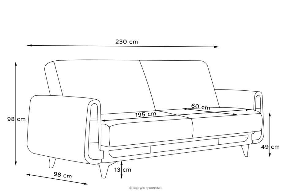 GUSTAVO II Sofa trzyosobowa rozkładana imitacja zamszu ciemny brązowy ciemny brązowy - zdjęcie 13