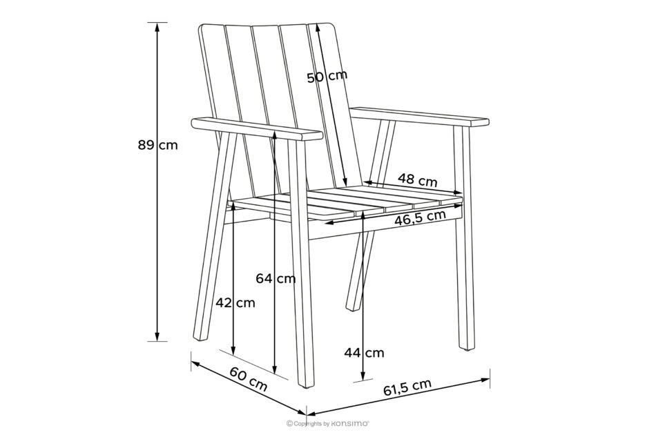 ORTUS Drewniane krzesło ogrodowe brązowy brązowy - zdjęcie 14