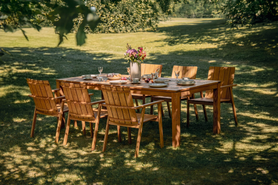 ORTUS Drewniany stół ogrodowy brązowy brązowy - zdjęcie 8
