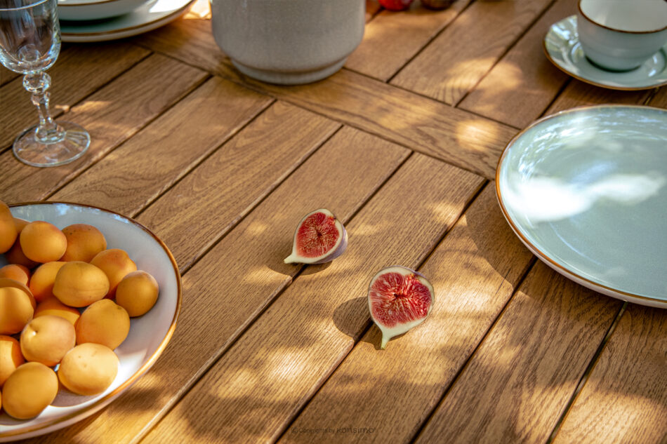 ORTUS Drewniany stół ogrodowy brązowy brązowy - zdjęcie 10