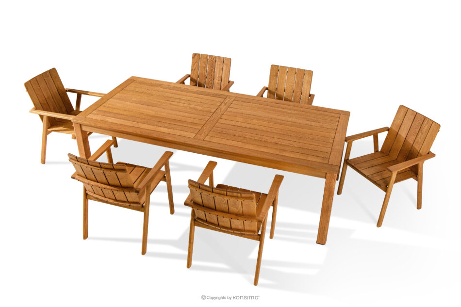 ORTUS Drewniany zestaw mebli ogrodowych krzesła i stół brązowy brązowy - zdjęcie 0