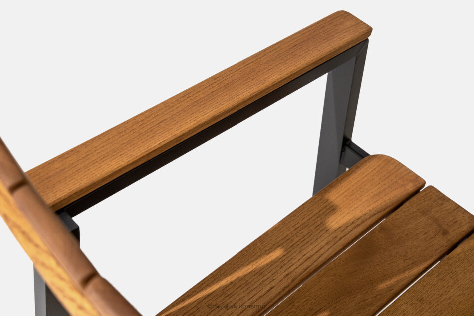 LENTI Drewniane krzesło ogrodowe brązowy/antracytowy brązowy/antracytowy - zdjęcie 6