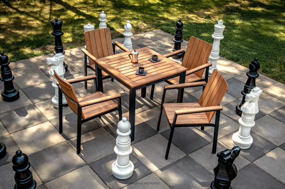 LENTI Drewniany stół ogrodowy brązowy/antracytowy brązowy/antracytowy - zdjęcie 6