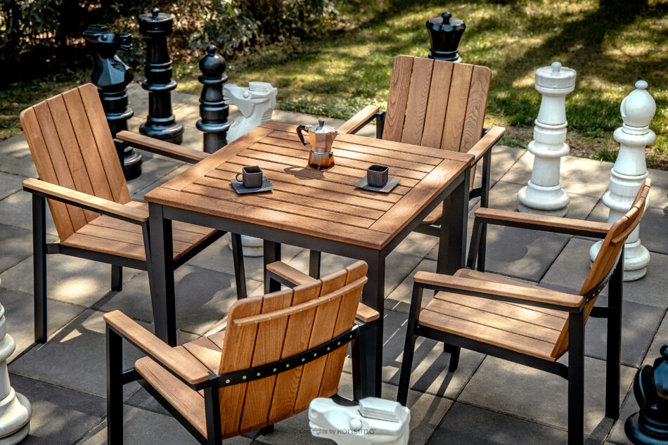 LENTI Drewniany stół ogrodowy brązowy/antracytowy brązowy/antracytowy - zdjęcie 7