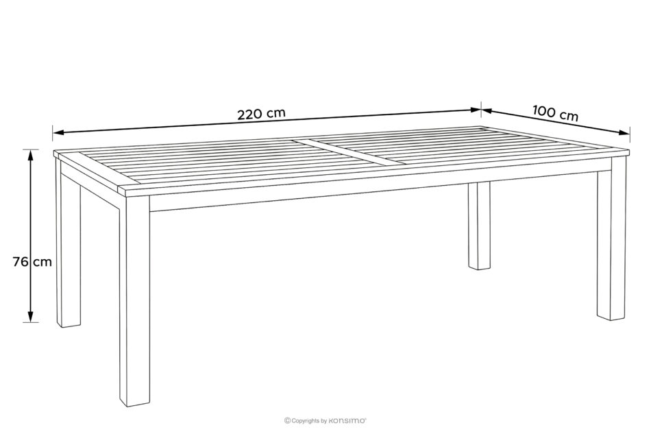 LENTI Duży drewniany stół ogrodowy brązowy/antracytowy brązowy/antracytowy - zdjęcie 11