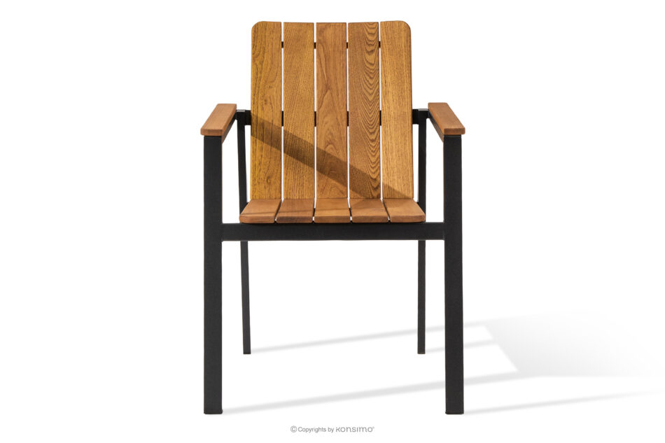 LENTI Drewniany mały stół ogrodowy z krzesłami 2szt brązowy/antracytowy - zdjęcie 2