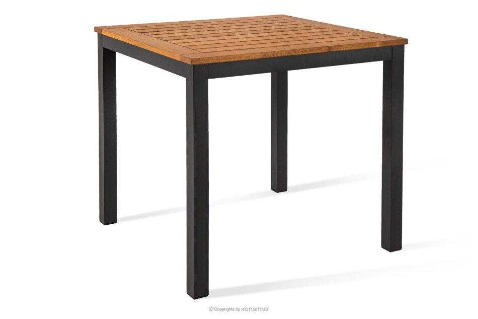 LENTI Drewniany mały stół ogrodowy z krzesłami 2szt brązowy/antracytowy - zdjęcie 9