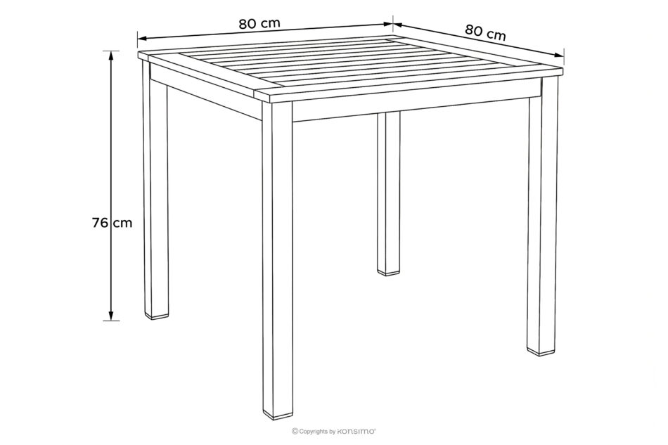 LENTI Drewniany mały stół ogrodowy z krzesłami 2szt brązowy/antracytowy - zdjęcie 21