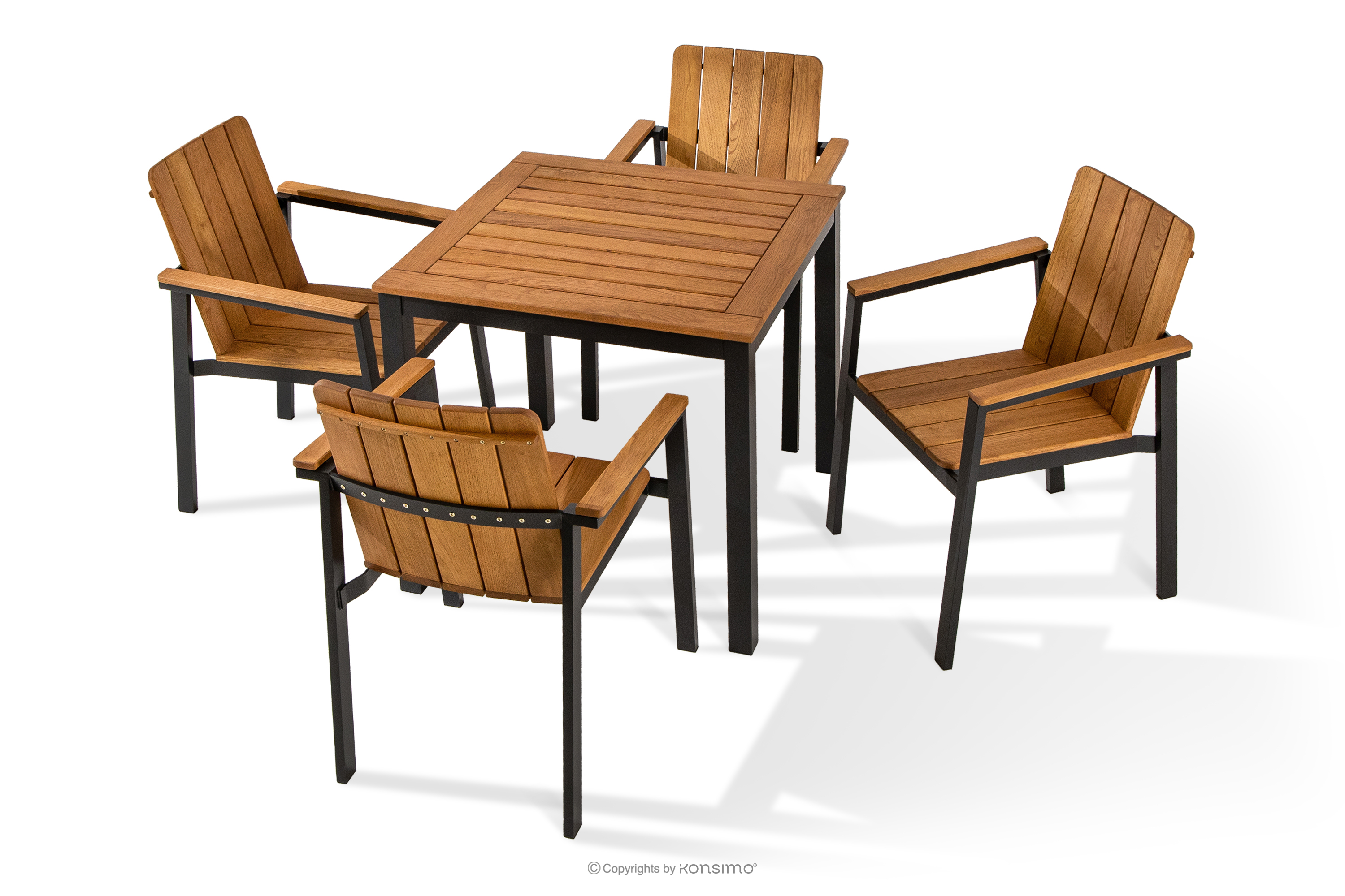 Drewniany mały stół ogrodowy z krzesłami 4szt