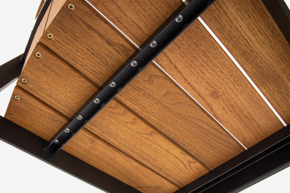 LENTI Drewniany mały stół ogrodowy z krzesłami 4szt brązowy/antracytowy - zdjęcie 13