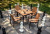 LENTI Drewniany mały stół ogrodowy z krzesłami 4szt brązowy/antracytowy - zdjęcie 18
