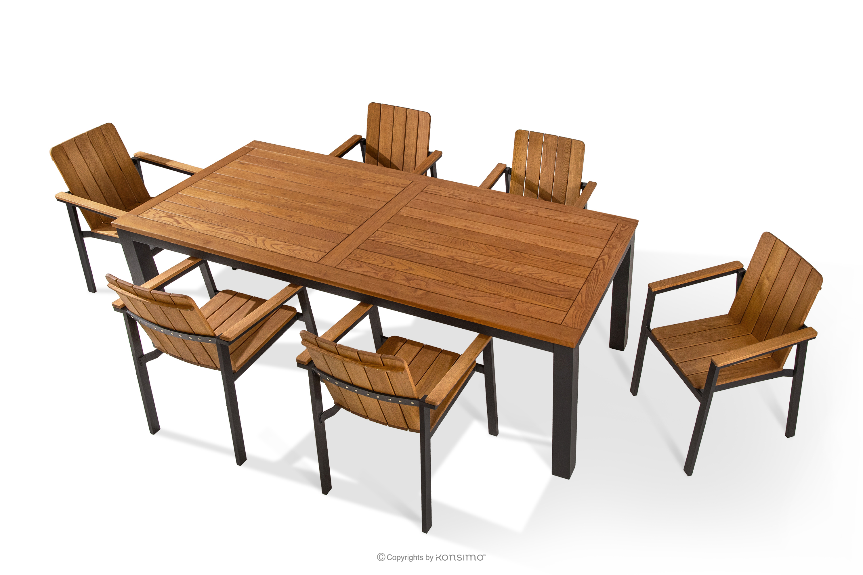 Drewniany stół ogrodowy z krzesłami 6szt