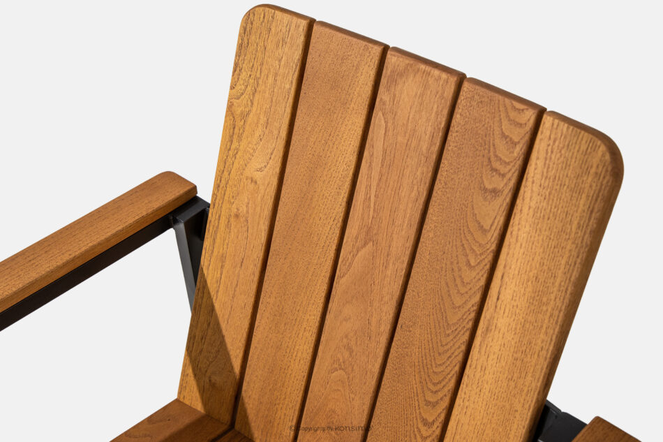 LENTI Drewniany stół ogrodowy z krzesłami 6szt brązowy/antracytowy - zdjęcie 5