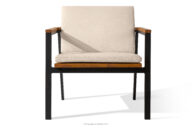 Krzesło ogrodowe z drewna i aluminium