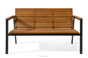ARIATO, https://konsimo.pl/kolekcja/ariato/ Ławka ogrodowa z drewna i aluminium brązowy/antracytowy - zdjęcie