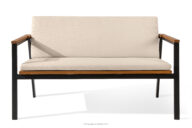 Ławka ogrodowa z drewna i aluminium