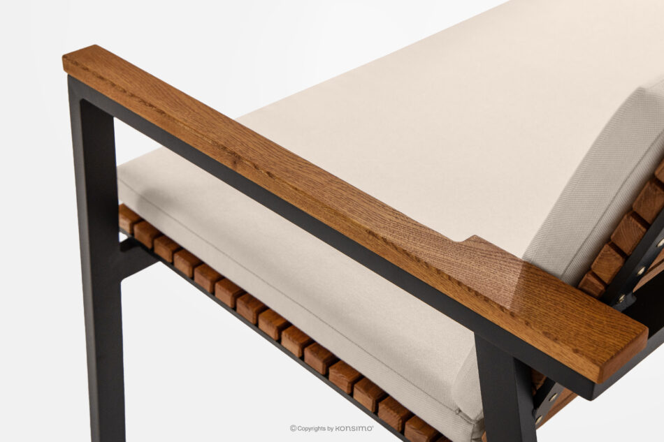ARIATO Ławka ogrodowa z drewna i aluminium brązowy/antracytowy/beżowy - zdjęcie 5