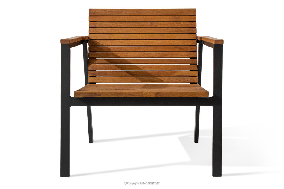 ARIATO Zestaw mebli ogrodowych z drewna i metalu 2x krzesła, ławka, stół brązowy/antracytowy - zdjęcie 2