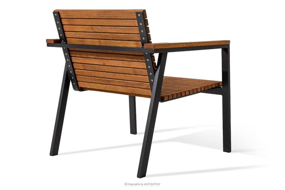 ARIATO Zestaw mebli ogrodowych z drewna i metalu 2x krzesła, ławka, stół brązowy/antracytowy - zdjęcie 4